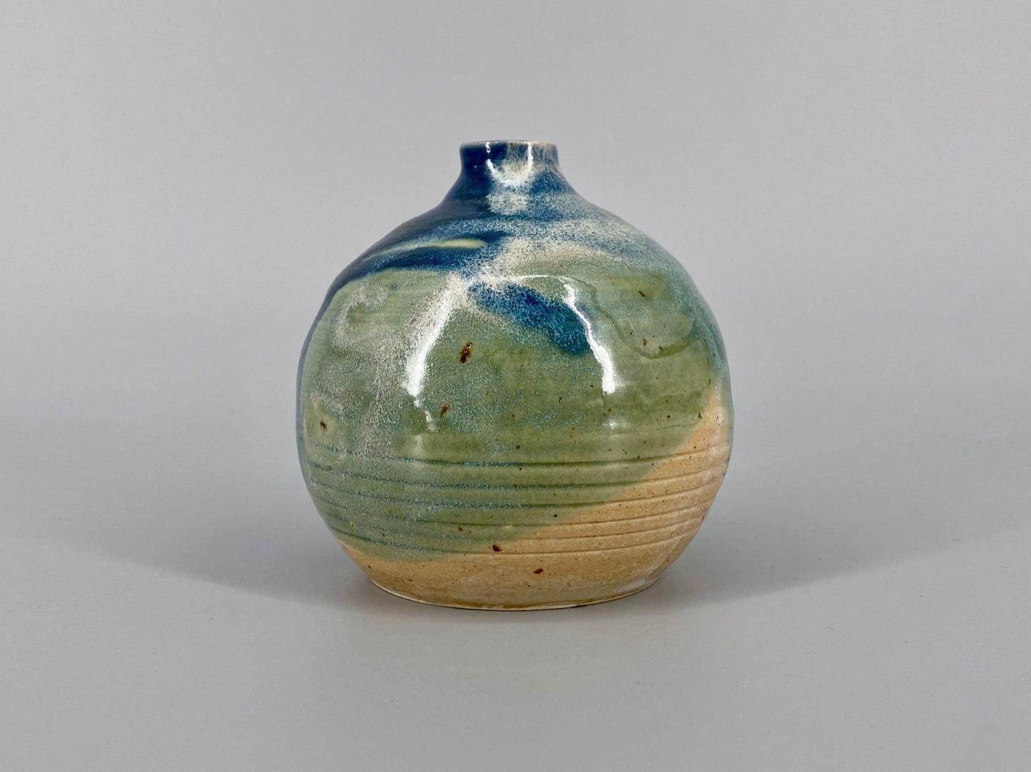 * STUDIO KERAMIK VASE RAKU BLAU GRÜN VINTAGE 70ER