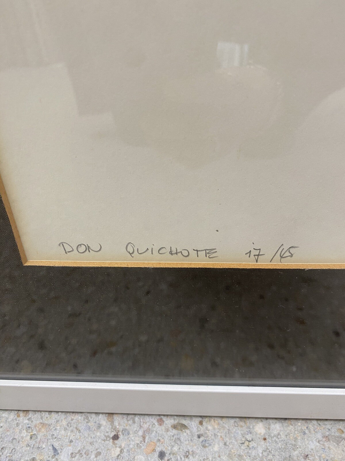 * KUNSTDRUCK SIGNIERT KLAUS BEISTEN DON QUICHOTE 68 17/45 GERAHMT PASSEPARTOUT