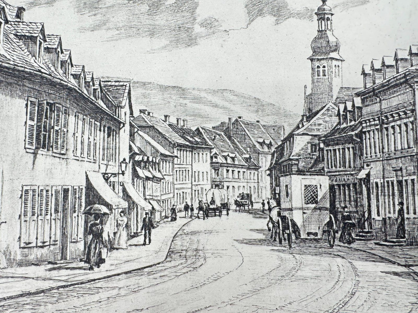 * HEINZ WEHLISCH RADIERUNG KAISERSTRASSE ST INGBERT ANSICHT SIGNIERT