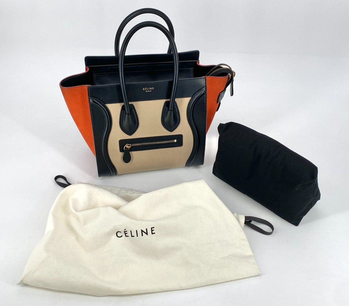 * HANDTASCHE CÉLINE LUGGAGE MICRO SHOPPER LEDER TRICOLOR ITALY ORIGINAL