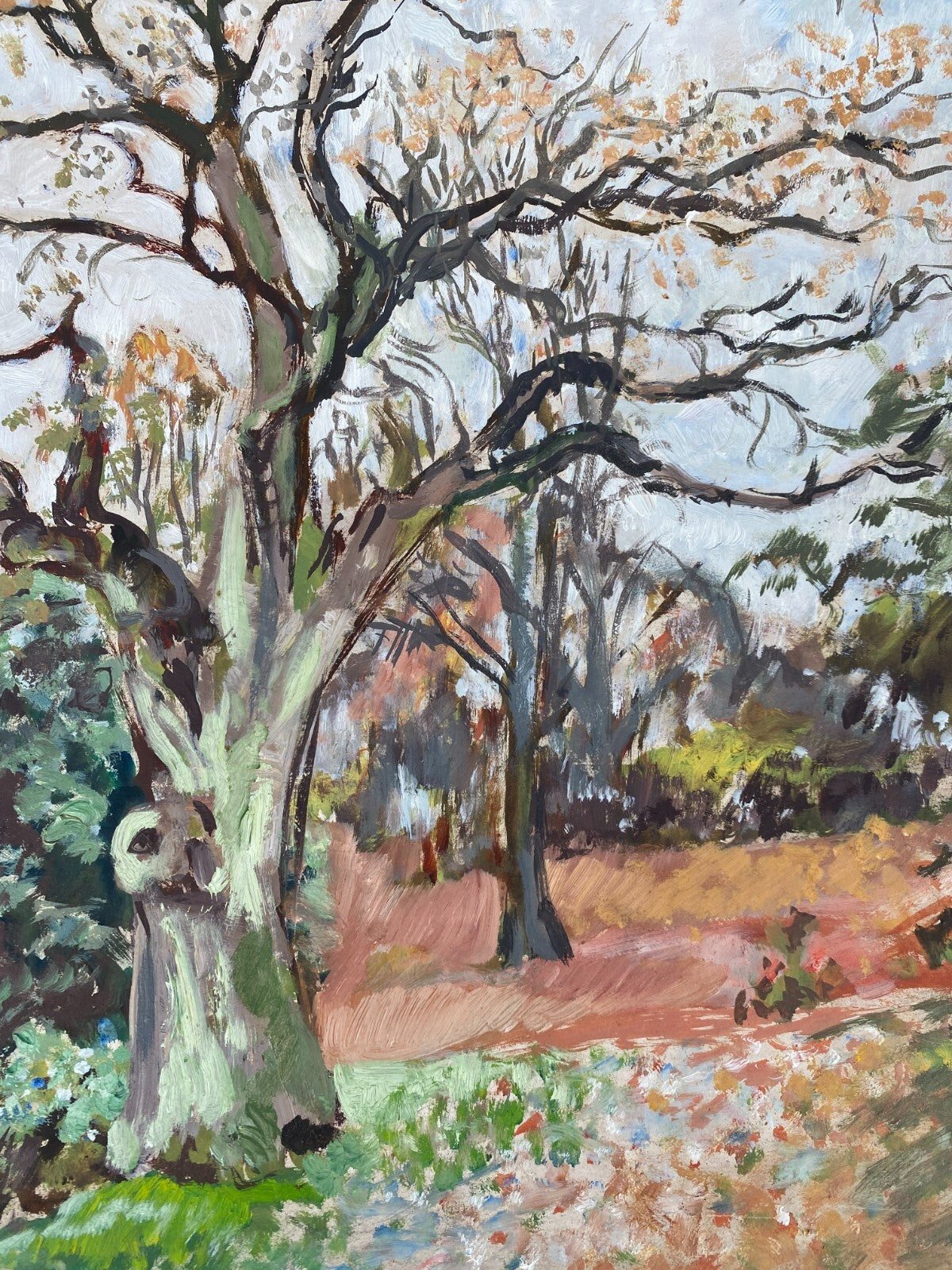 *ÖLGEMÄLDE SONNENSCHEIN IM HERBST VOIGTLÄNDER 1942 IMPRESSIONISMUS BAUM UNIKAT