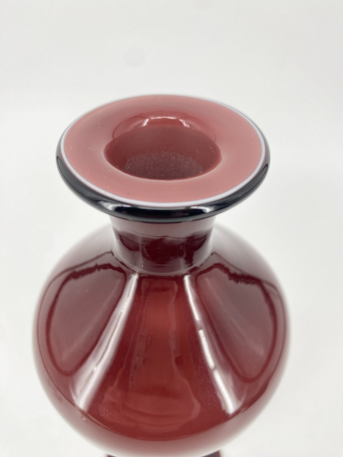 * VASE GLAS VIOLETT MAUVE AMETHYST ITALIEN VINTAGE GLASVASE BLUMENVASE ORIGINAL