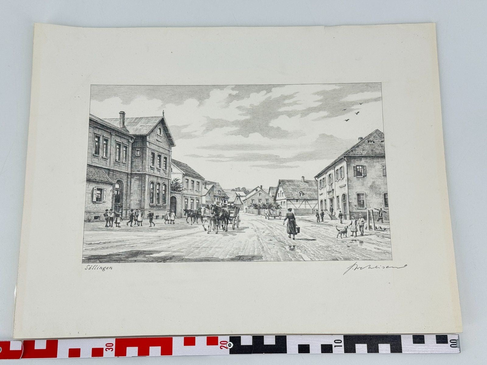 * HEINZ WEHLISCH ZEICHNUNG SÖLLINGEN SIGNIERT BLEISTIFT