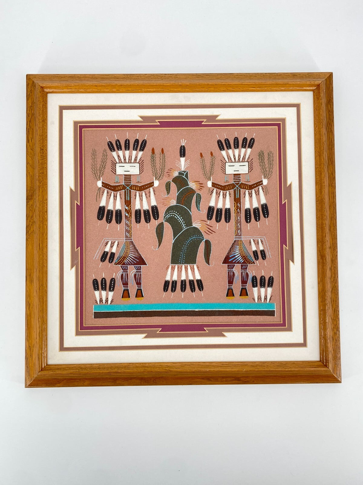 * GEMÄLDE  NAVAJO SANDMALEREI KUNST NATIVE AMERICAN USA STAMMESKUNST ORIGINAL