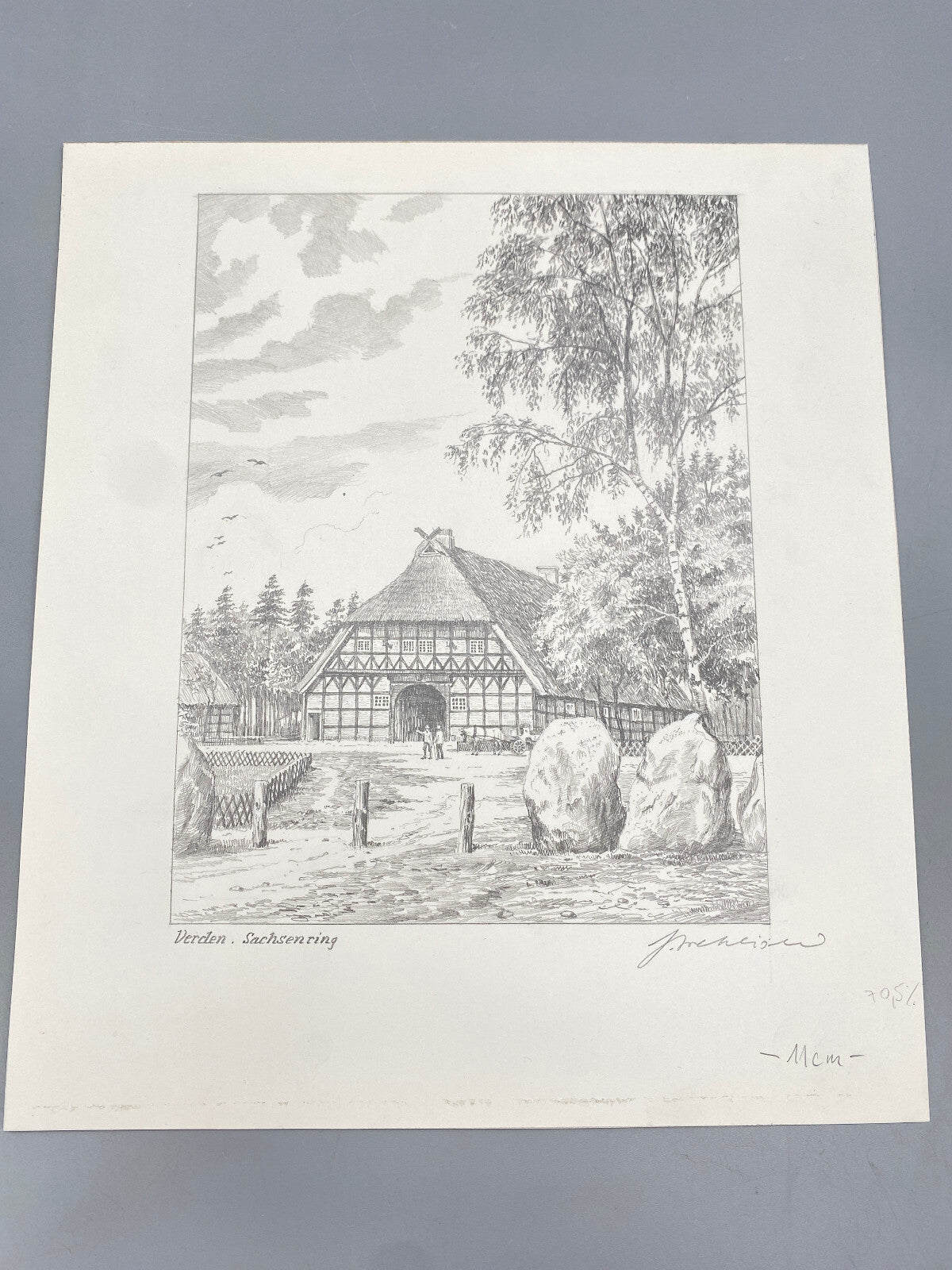HEINZ WEHLISCH KÜNSTLER 3X ZEICHNUNGEN VERDEN ANSICHTEN ORIGINALE HANDSIGNIERT