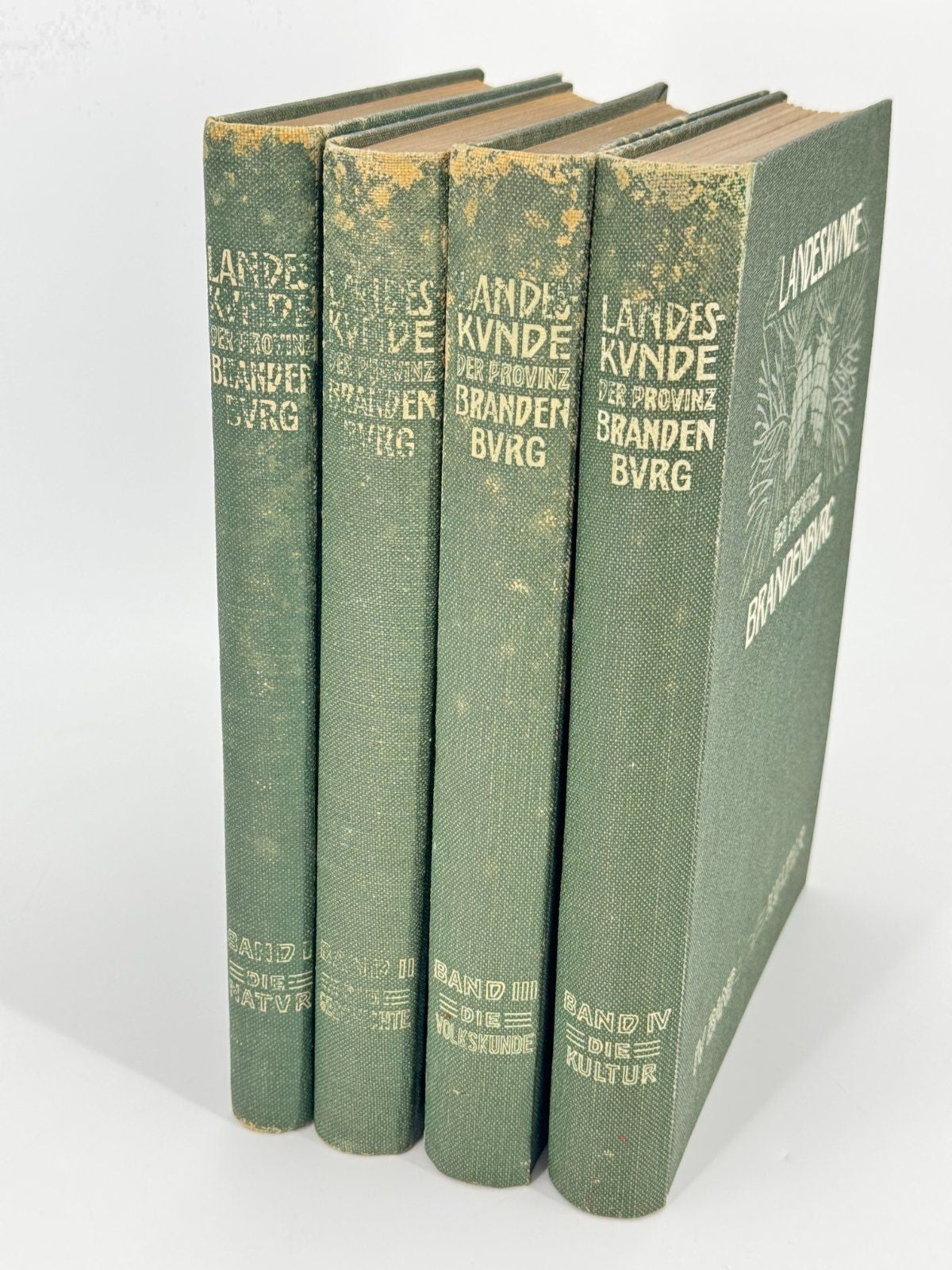 4X BÜCHER LANDESKUNDE DER PROVINZ BRANDENBURG BAND 1 BIS 4 1916