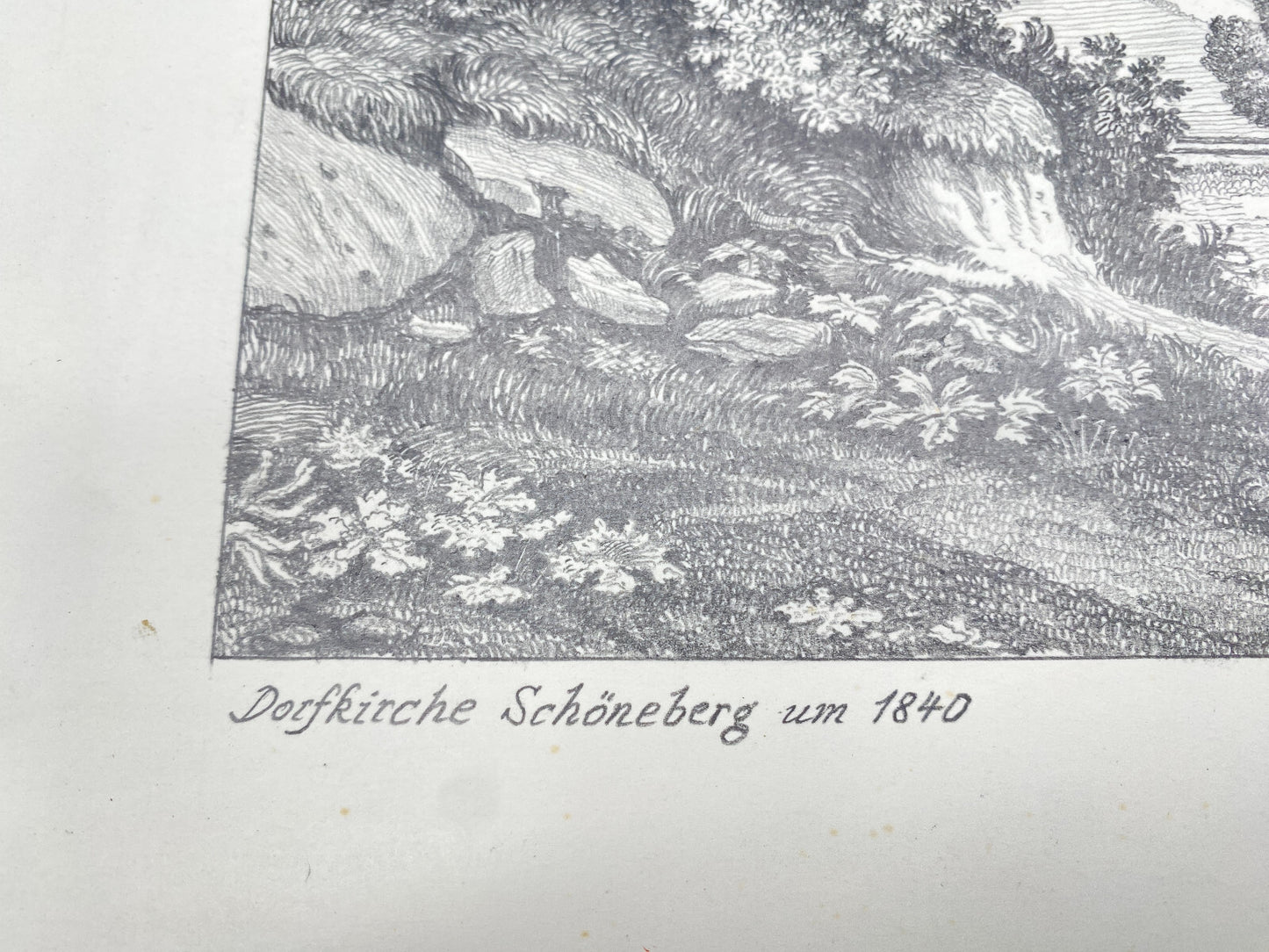 DEUTSCHER KÜNSTLER HEINZ WEHLISCH DORFKIRCHE DORFKIRCHE SCHÖNEBERG 1840 SIGNIERT