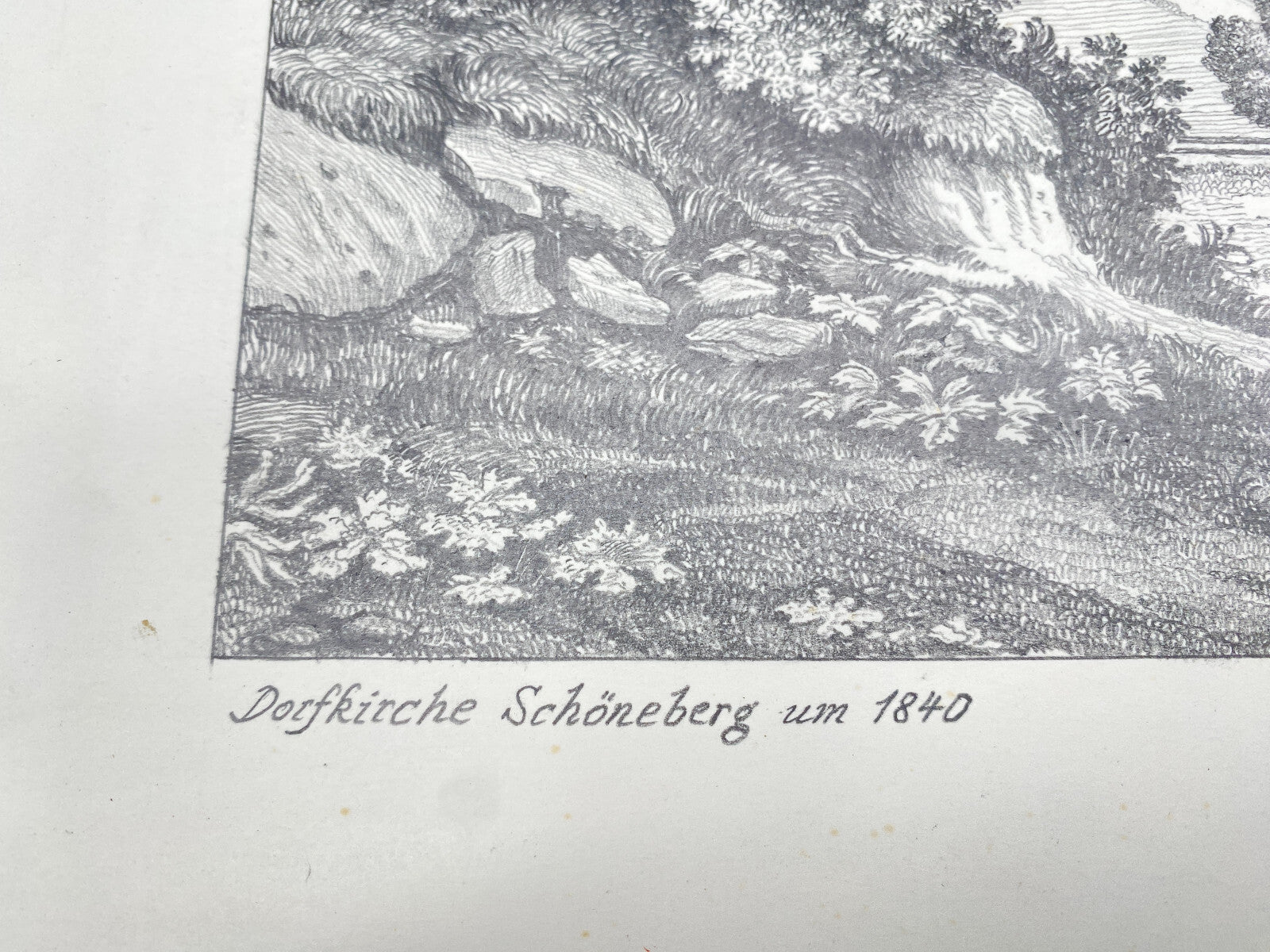 DEUTSCHER KÜNSTLER HEINZ WEHLISCH DORFKIRCHE DORFKIRCHE SCHÖNEBERG 1840 SIGNIERT