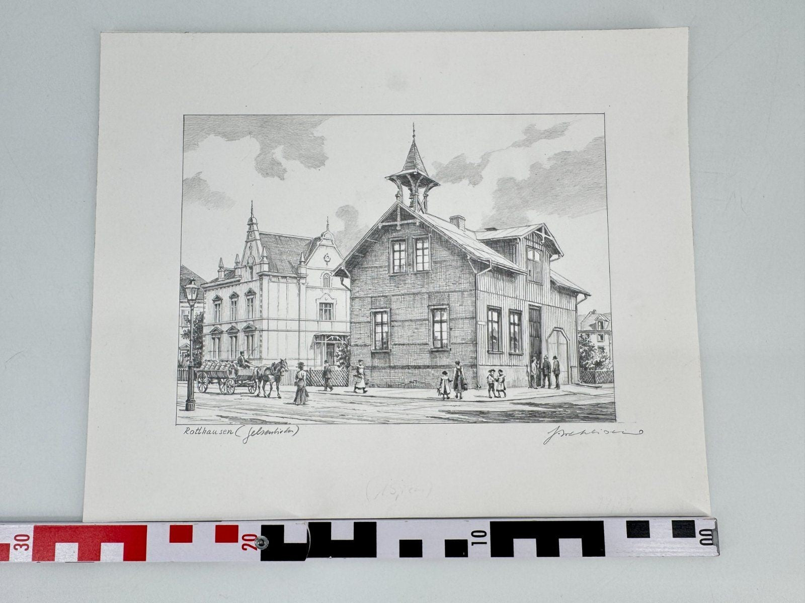 * HEINZ WEHLISCH ZEICHNUNG ROTTHAUSEN GELSENKIRCHEN SIGNIERT