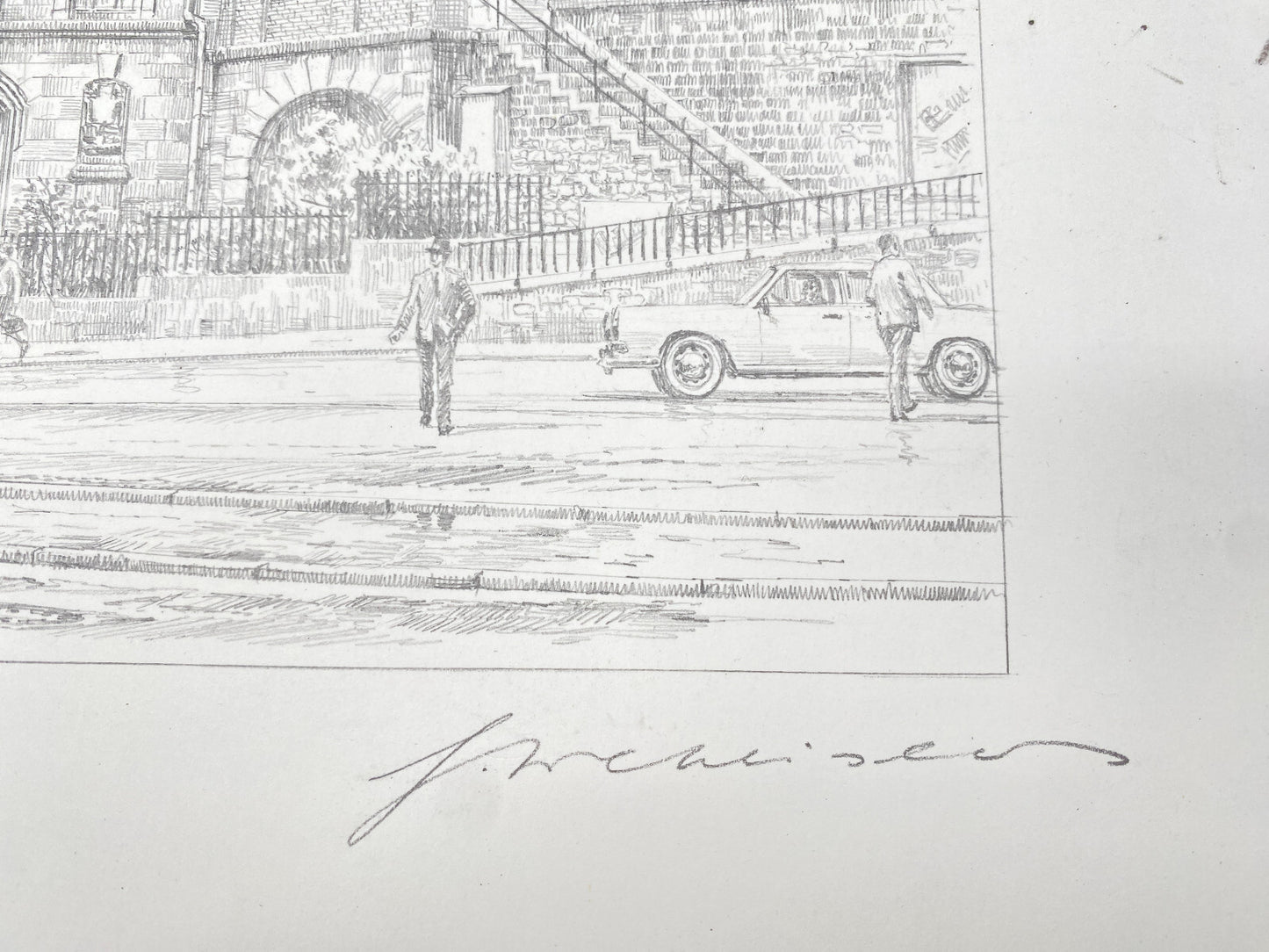DEUTSCHER KÜNSTLER HEINZ WEHLISCH ZEICHNUNG NEUSTADT AN DER WEINSTRAßE HANDSIGNI