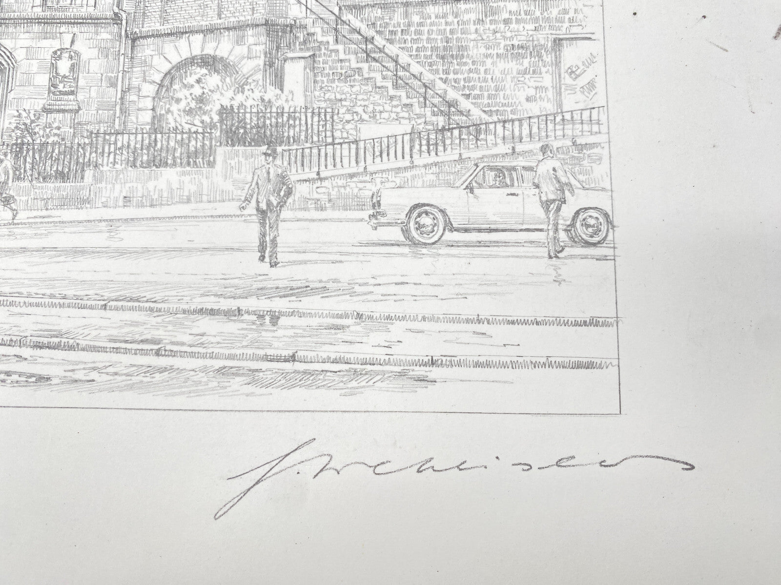 DEUTSCHER KÜNSTLER HEINZ WEHLISCH ZEICHNUNG NEUSTADT AN DER WEINSTRAßE HANDSIGNI