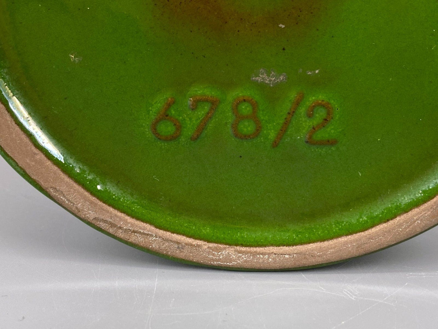 * VASE STUDIOKERAMIK KRUG HENKEL GRÜN GLANZ VINTAGE BLUMENVASE
