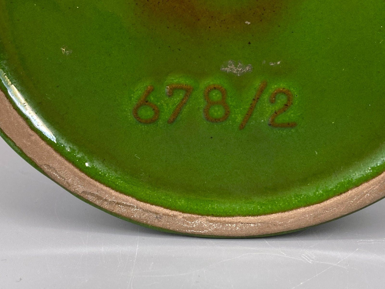 * VASE STUDIOKERAMIK KRUG HENKEL GRÜN GLANZ VINTAGE BLUMENVASE