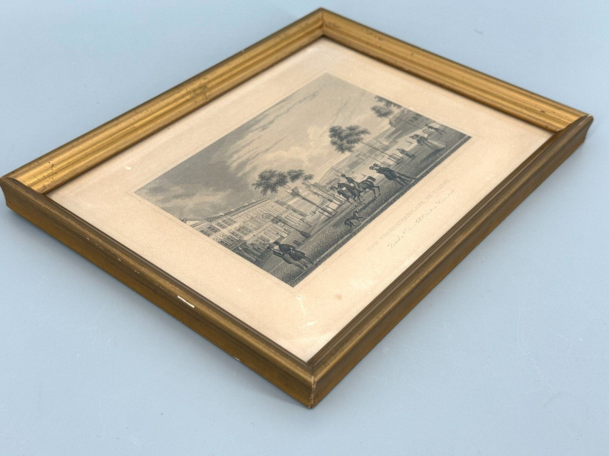*STAHLSTICH KASSEL FRIEDRICHSPLATZ ANTIK GERAHMT DRUCKGRAFIK 1850