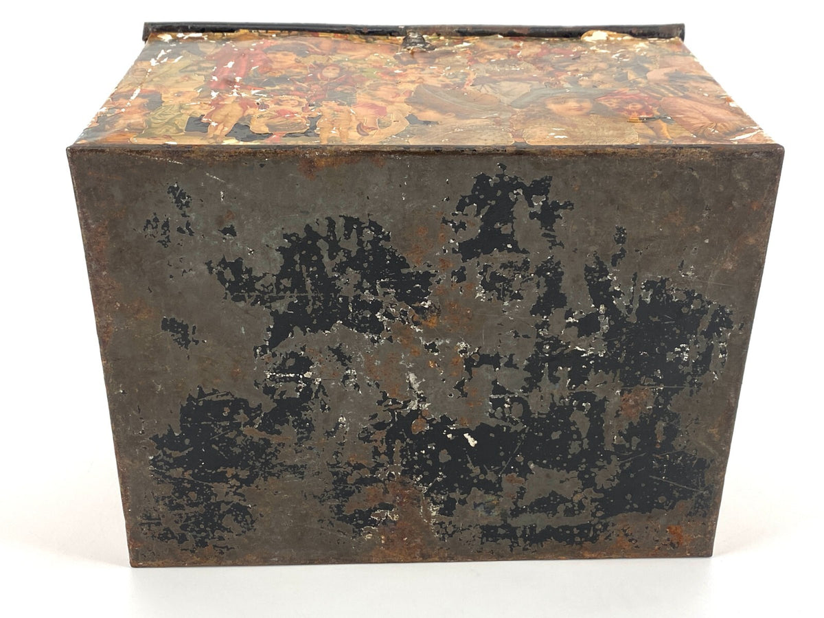 *METALL KISTE BOX BLECH ANTIK VINTAGE GROSS AUFBEWAHRUNG DECOUPAGE COLLAGE