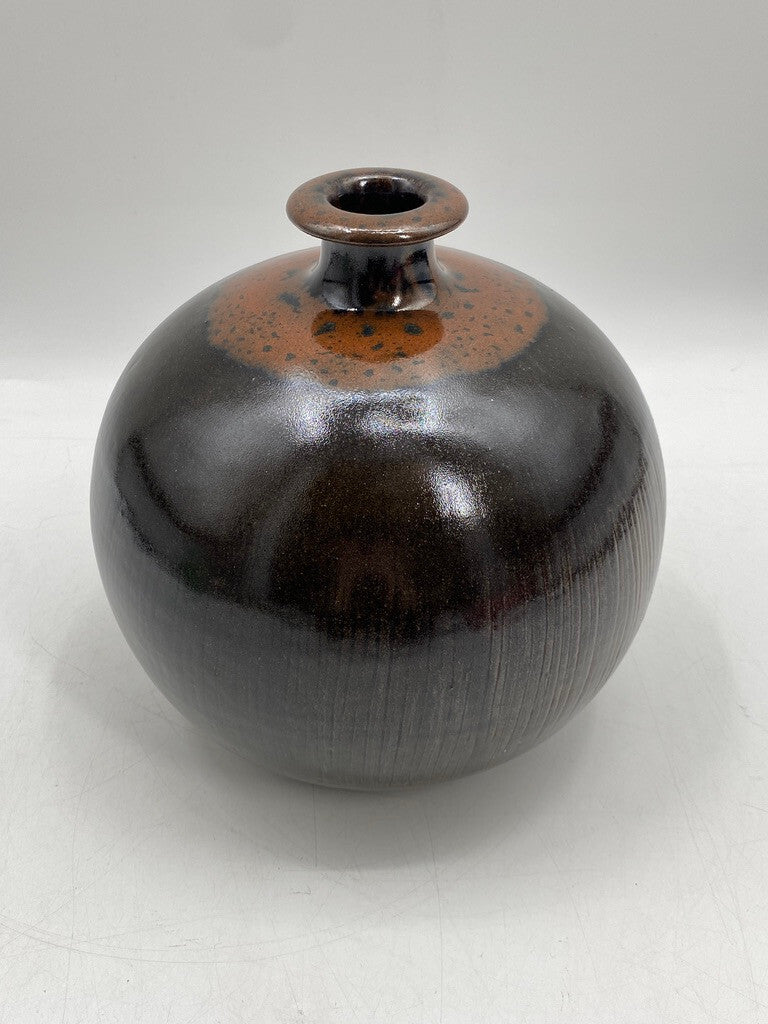 * STUDIOKERAMIK VASE RUND HORST KERSTAN KUGELVASE KERAMIK KUNST VINTAGE
