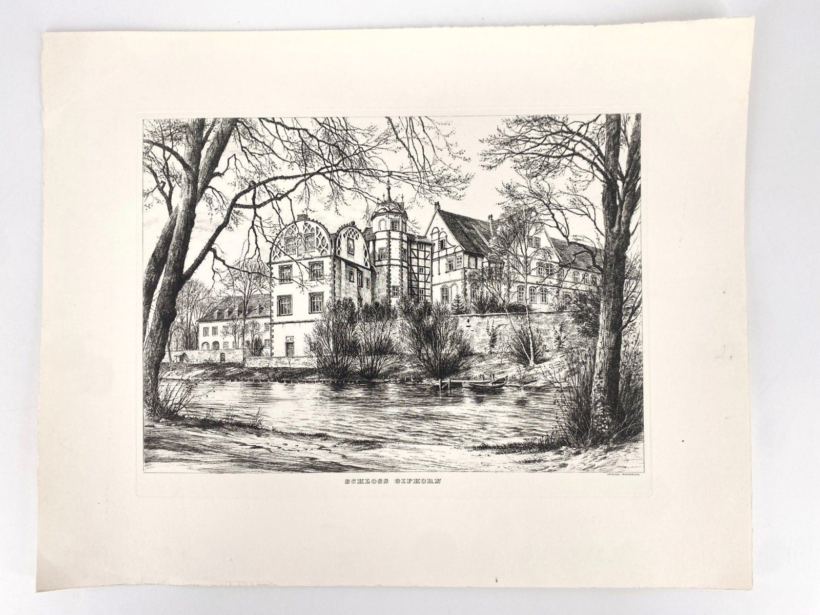 * RADIERUNG WEHLISCH ANSICHT SCHLOSS GIFHORN NIEDERSACHSEN