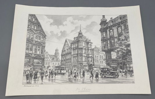 HEINZ WEHLISCH DEUTSCHER KÜNSTLER ZEICHNUNG DORTMUND UM 1912 HANDSIGNIERT