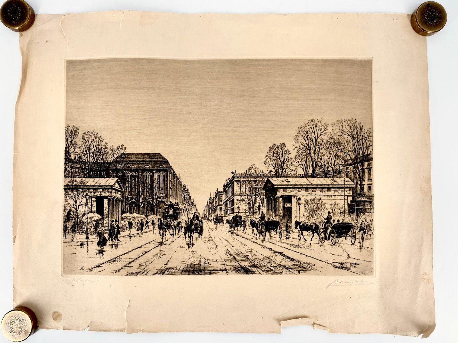 * DRUCKGRAFIK HEINZ WEHLISCH BERLIN LEIPZIGER PLATZ FLANEURE 1900