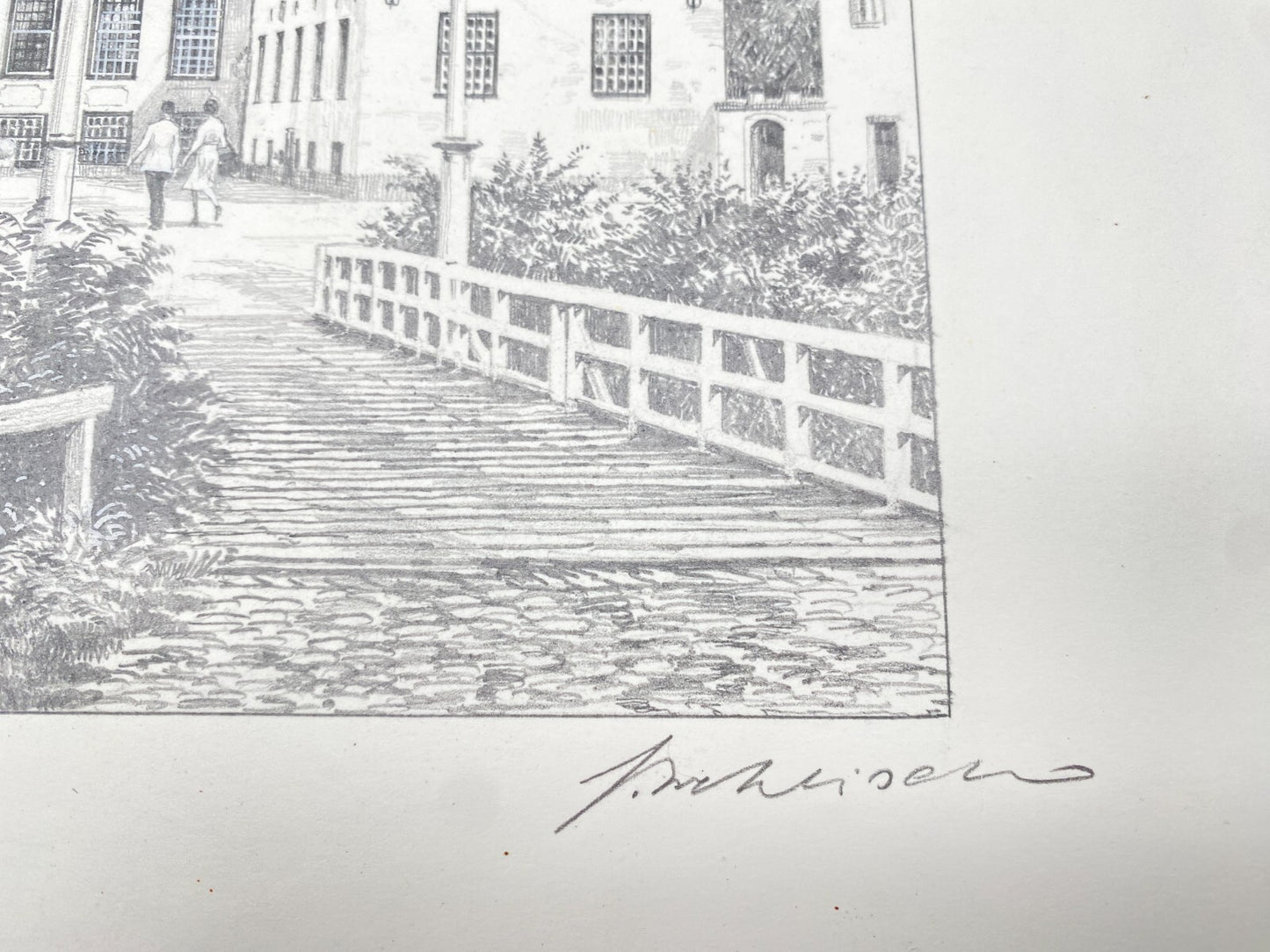 HEINZ WEHLISCH ZEICHNUNG SCHLOSS GELTING ANGELN HANDSIGNIERT