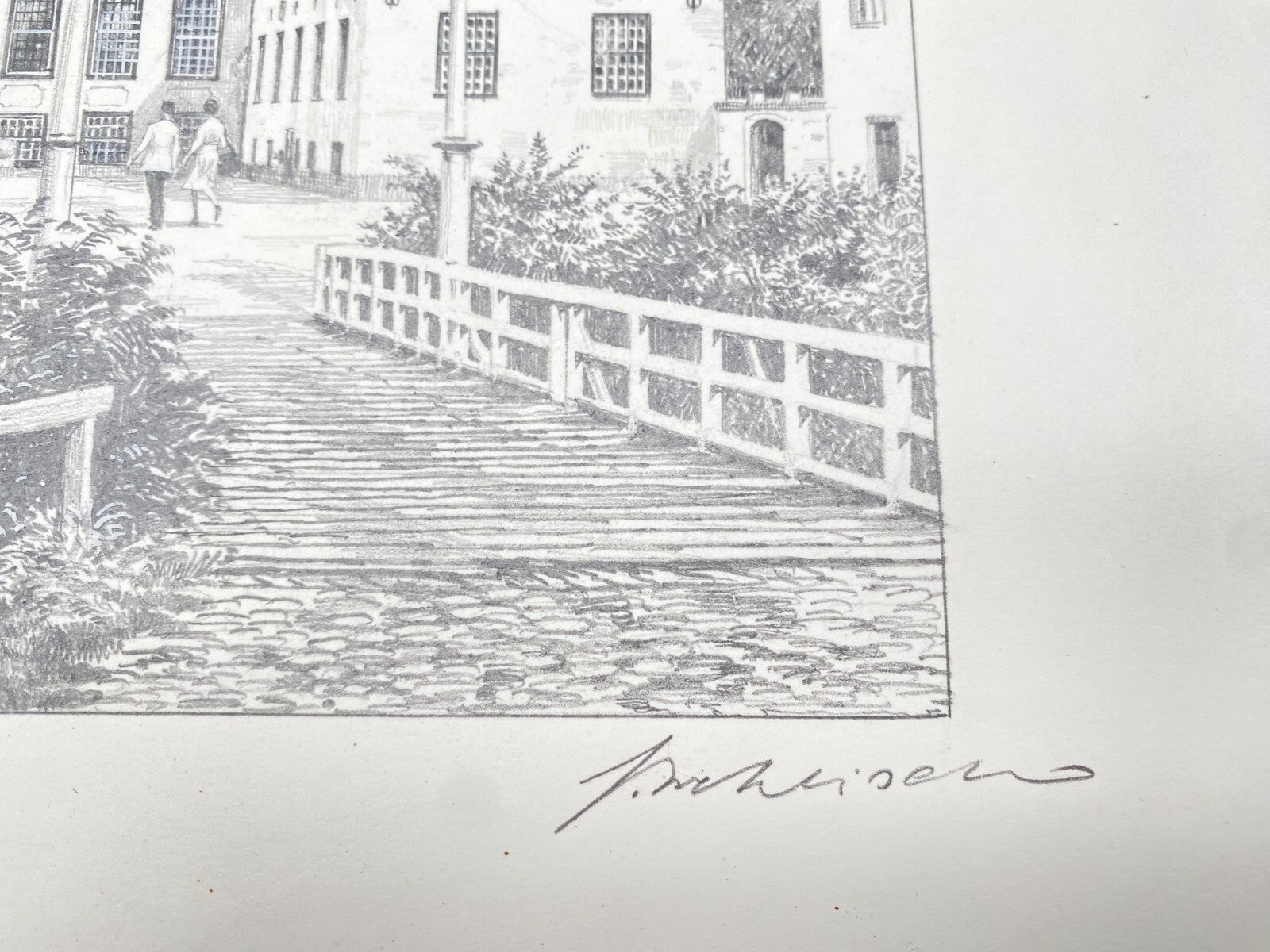 HEINZ WEHLISCH ZEICHNUNG SCHLOSS GELTING ANGELN HANDSIGNIERT