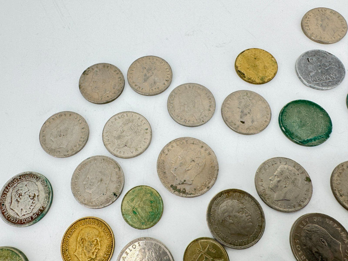SPANISCHE MÜNZEN PESETAS 162 STÜCK LOT SPAIN ESPANA 1940 BIS 1980