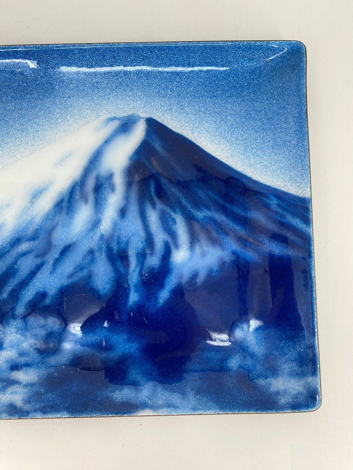 * 2ER SET TUTANKA EMAILLE METALL TABLETTS PLATTEN JAPAN FUJI 1976