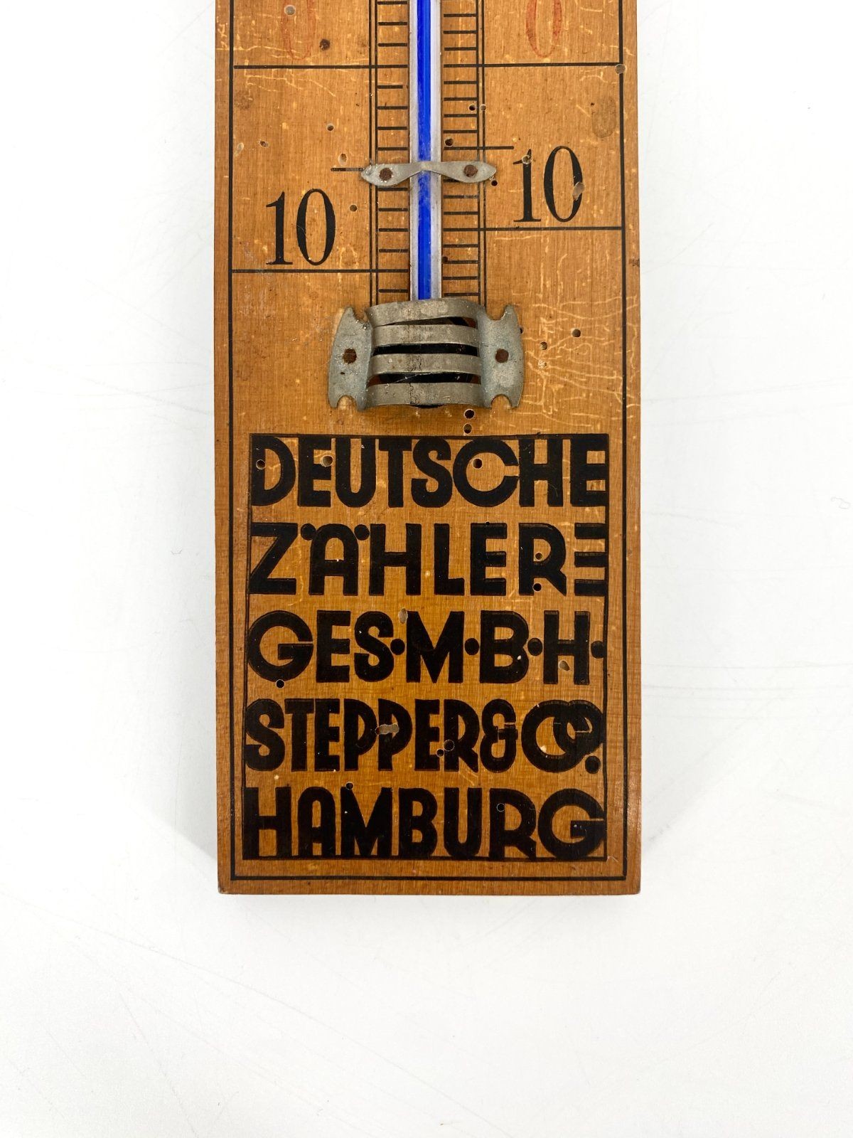 * ANTIKES THERMOMETER HOLZ DEUTSCHE ZÄHLERGES. RÉAUMUR CELSIUS