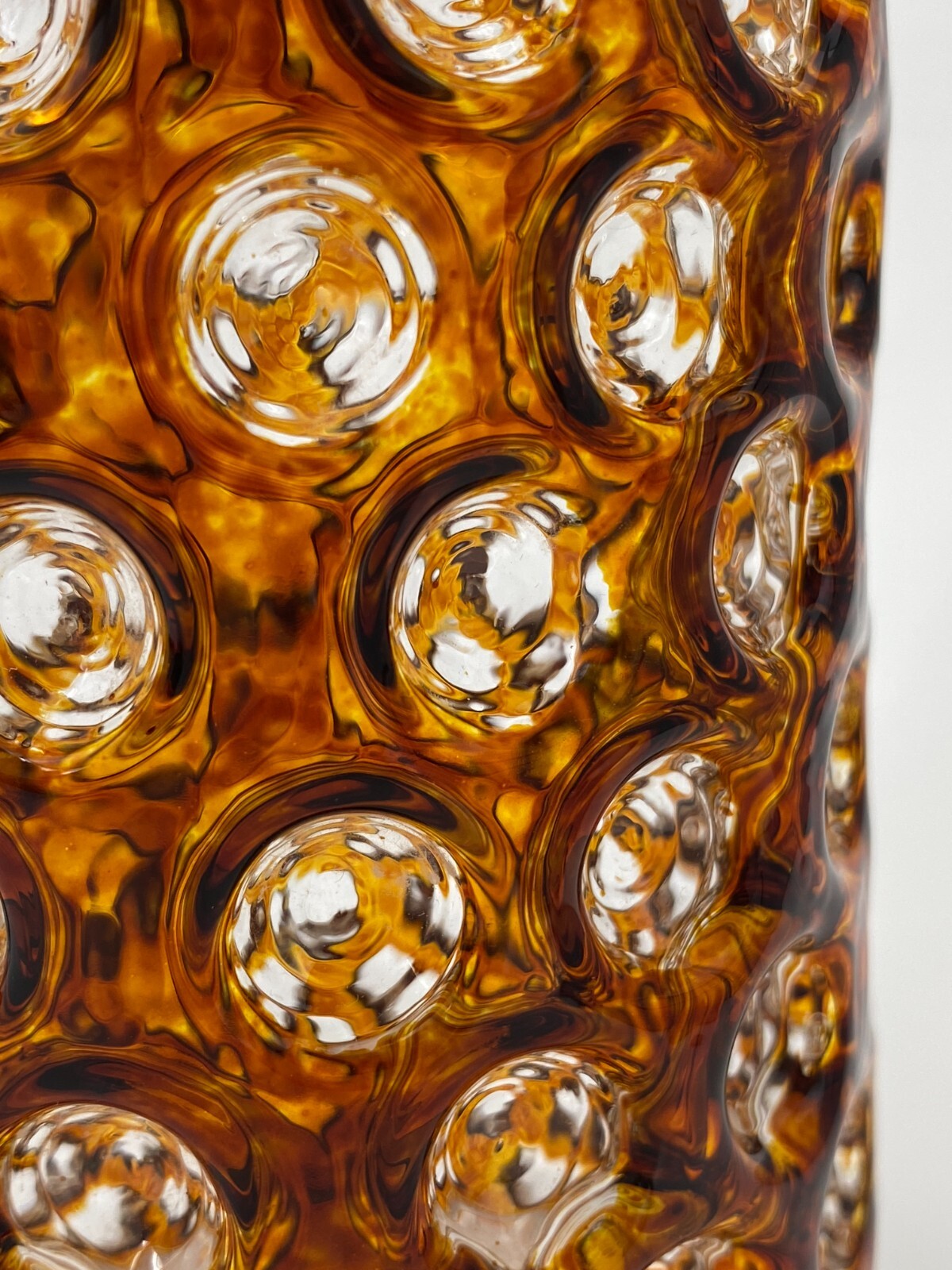 * GLAS VASE ALFRED TAUBE  BERNSTEINFARBEN VINTAGE BUBBLE