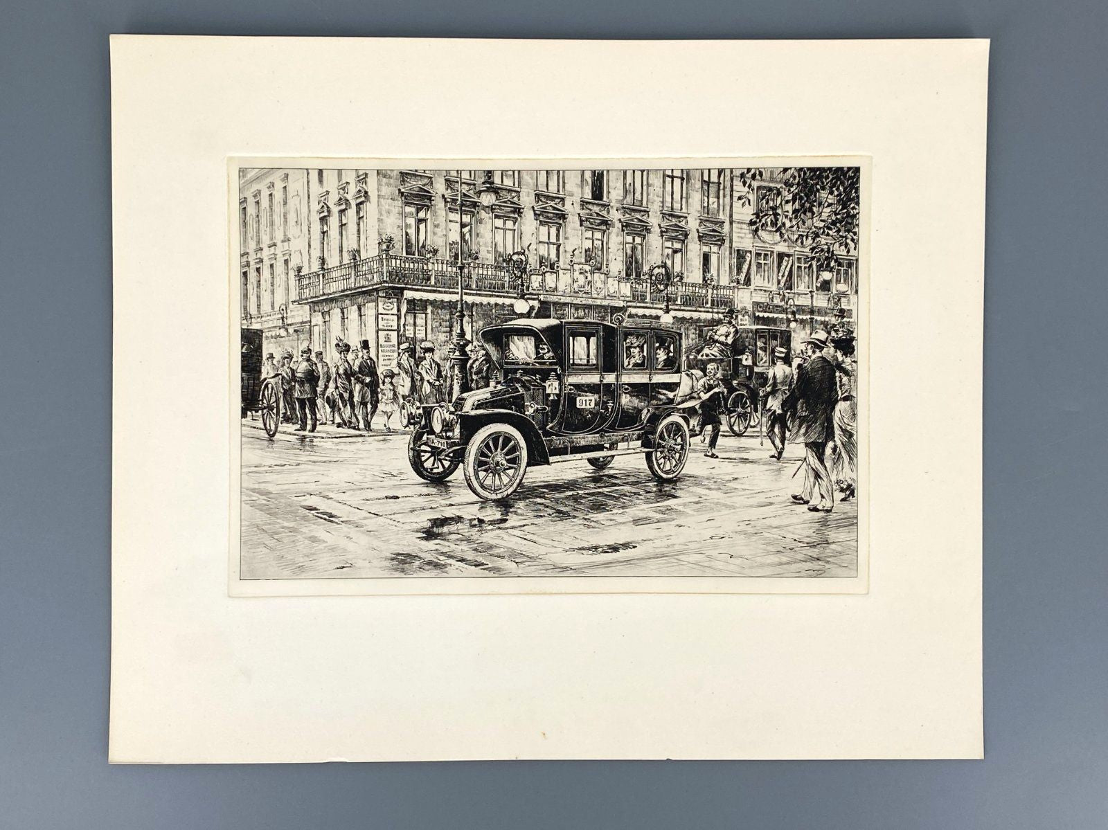 *1v6 HEINZ WEHLISCH LITHOGRAFIE BERLIN AUTOMOBIL RENAULT 1912