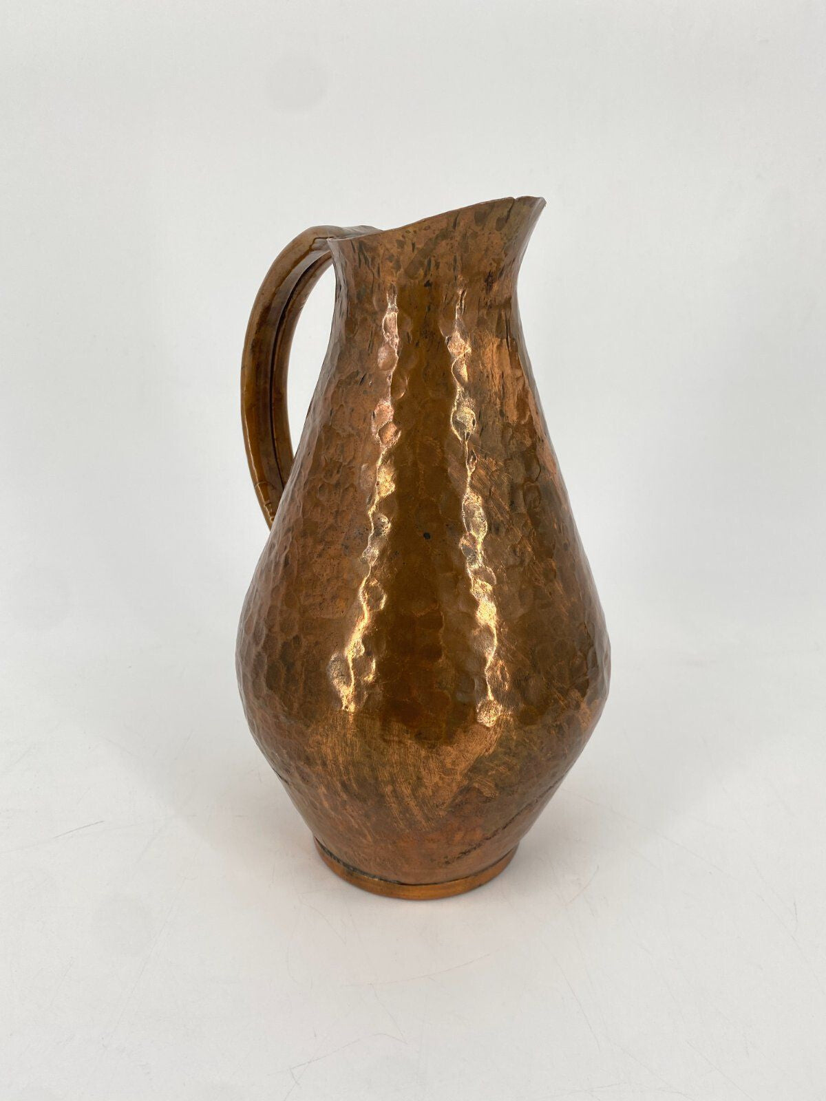 * KUPFER KANNE VASE HAMMERSCHLAG HENKELVASE HENKEL VINTAGE