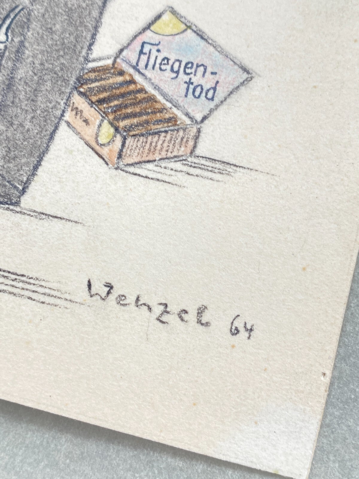 HANS DIETER BAUM NACHLASS ZEICHNUNG WENZEL HUMOR MUSIKER ZEICHNUNG KARIKATUR 60e