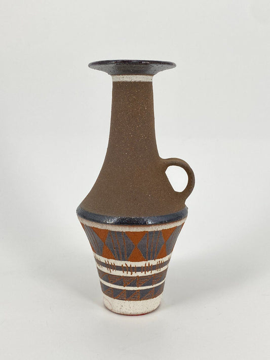* UDO MERTZDORF STUDIOKERAMIK VASE TERRACOTTA BRAUN 60ER DEUTSCH