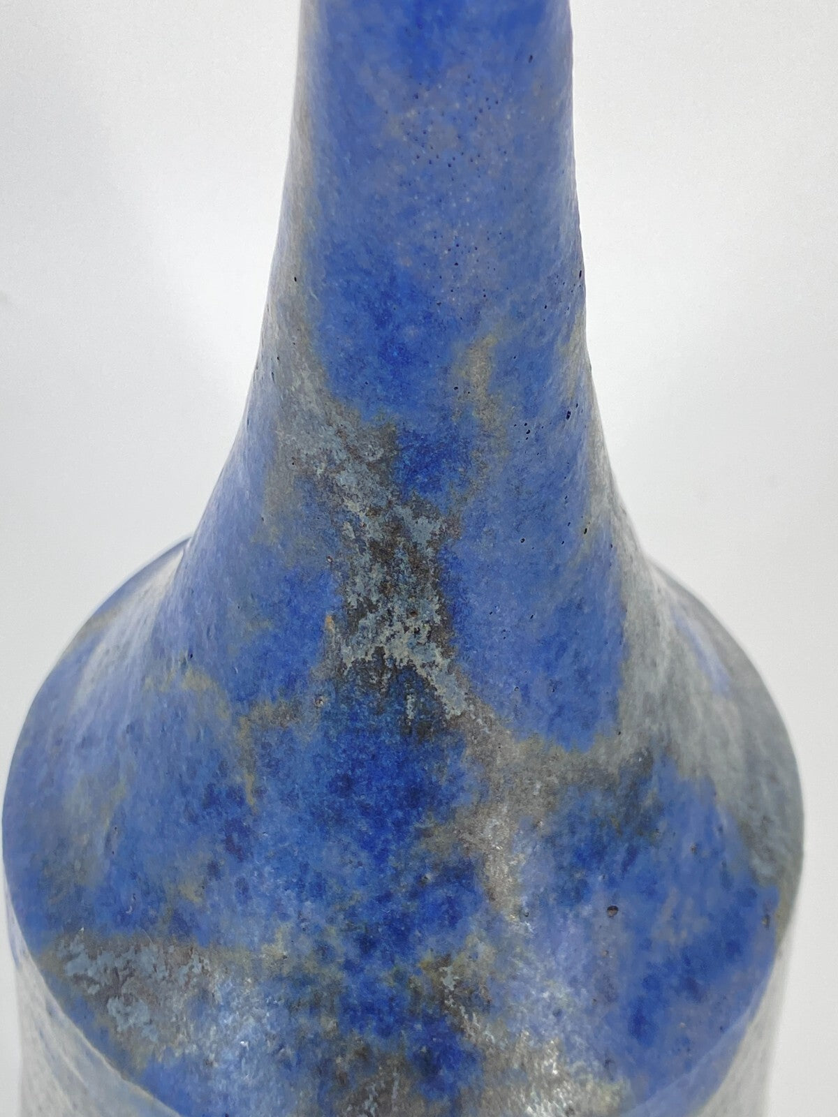* VASE ZULAUFEND BLAU STUDIOKERAMIK STEINZEUG KERAMIK MID CENTURY