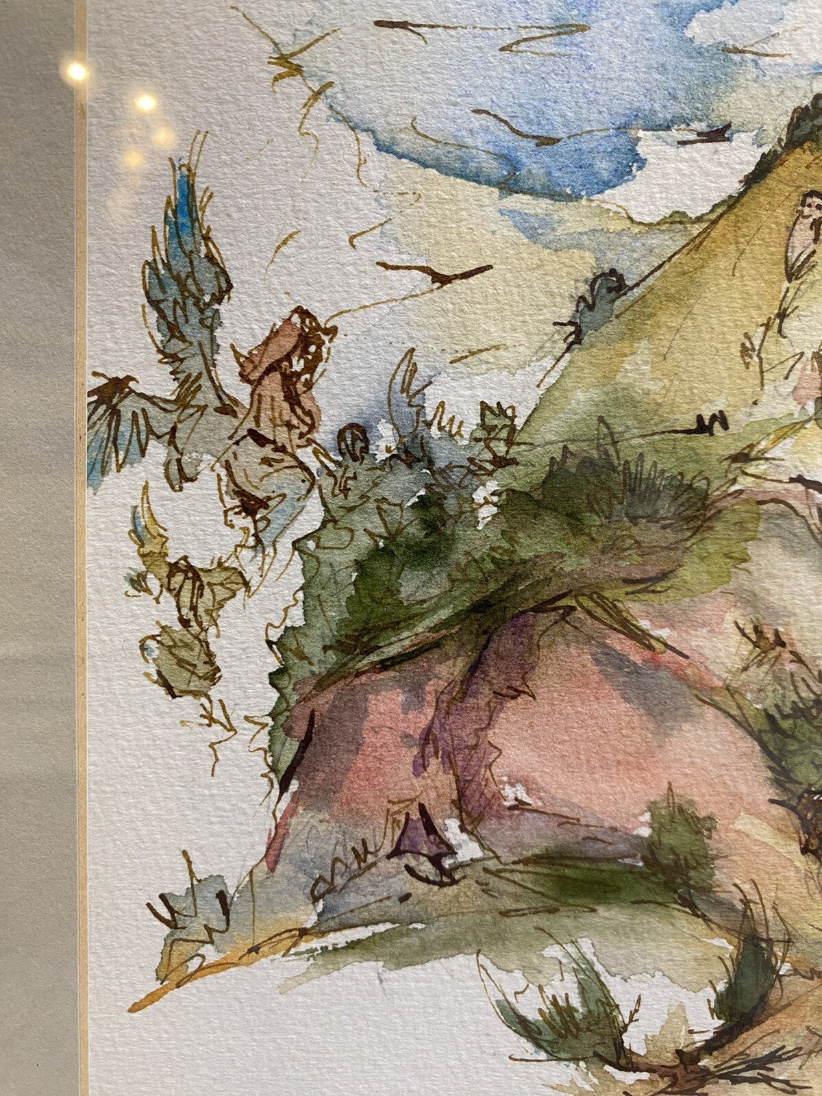 AQUARELL x 4 PETER SCHMIDT SCHÖNBERG BERGE SINFONIE ENGEL AKT BERLINER KUNST