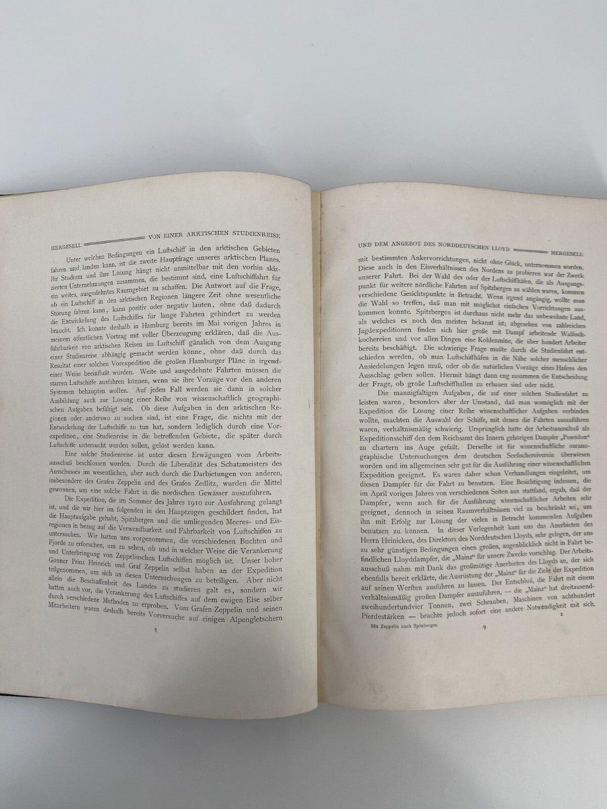 *MIT DEM ZEPPELIN NACH SPITZBERGEN ALTES BUCH 1911 INKLUSIVE FARBFOTOS UND KARTE