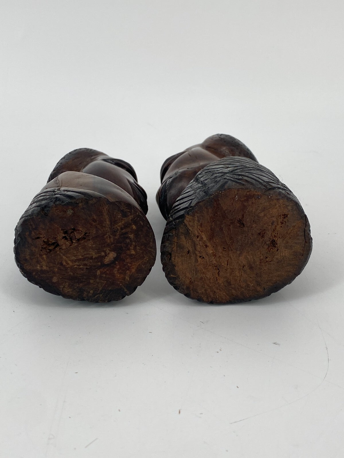 * 2 x AFRIKA HOLZ FIGUR KOPF ROSENHOLZ BÜSTE SCHNITZ HANDARBEIT VINTAGE