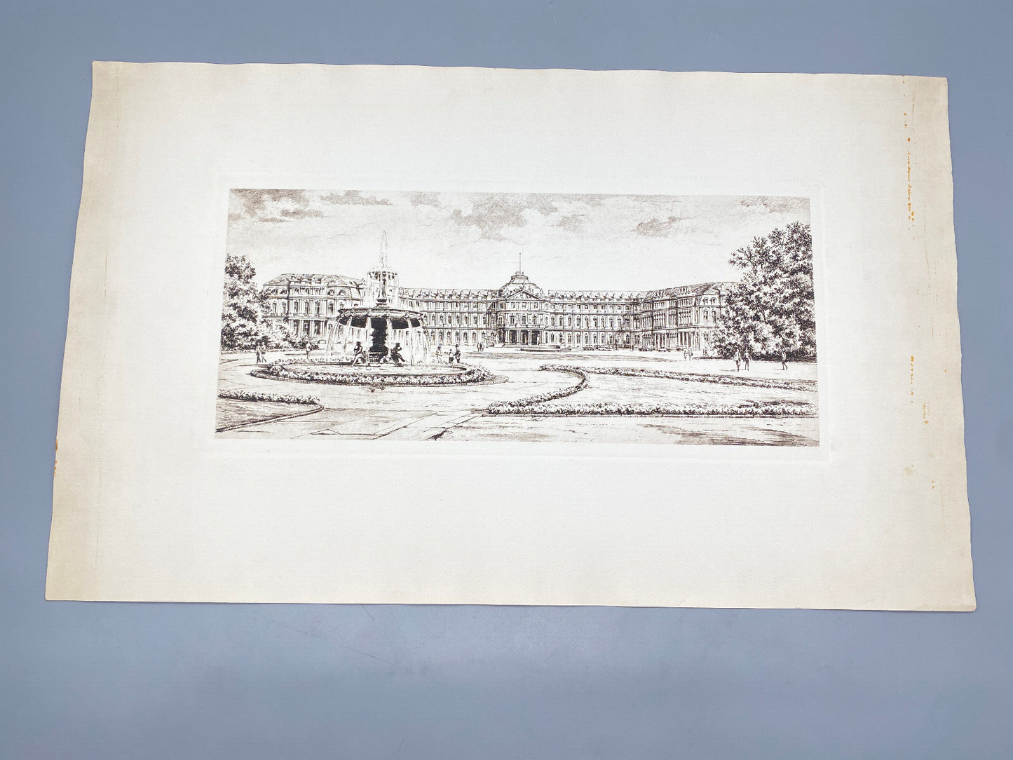 HEINZ WEHLISCH  RADIERUNG NEUES SCHLOSS STUTTGART ORIGINAL