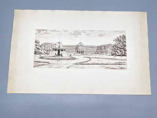 HEINZ WEHLISCH  RADIERUNG NEUES SCHLOSS STUTTGART ORIGINAL