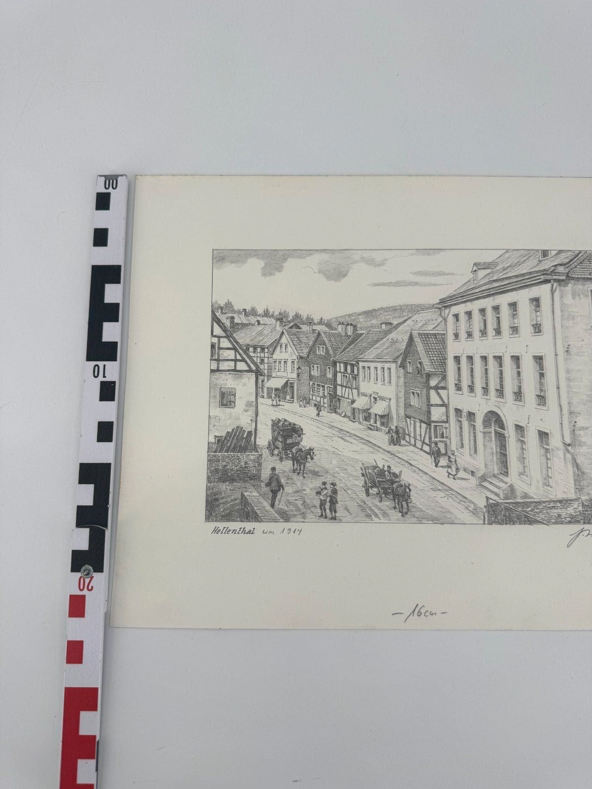 * HEINZ WEHLISCH ZEICHNUNG HELLENTHAL UM 1914 ANSICHT SIGNIERT