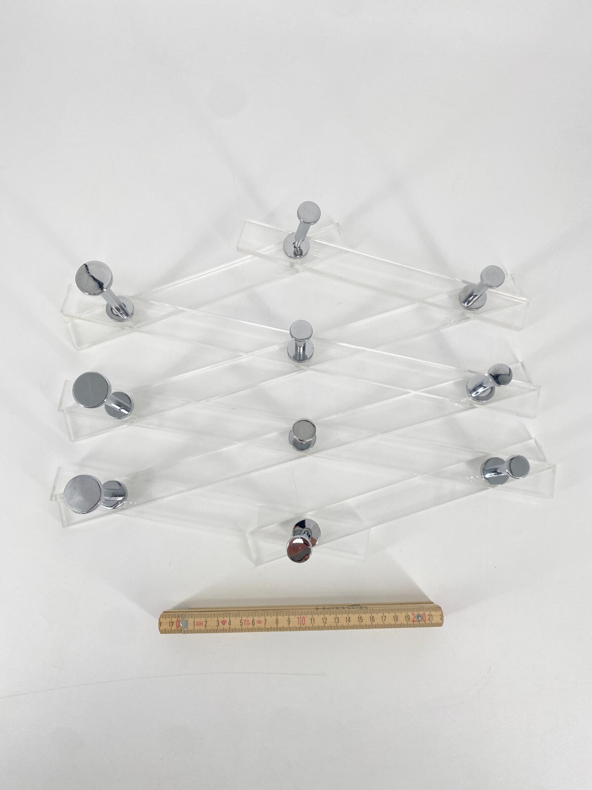 * GARDEROBE ZIEHHARMONIKA PLEXIGLAS ACRYL 70ER VINTAGE SPACE AGE WAND