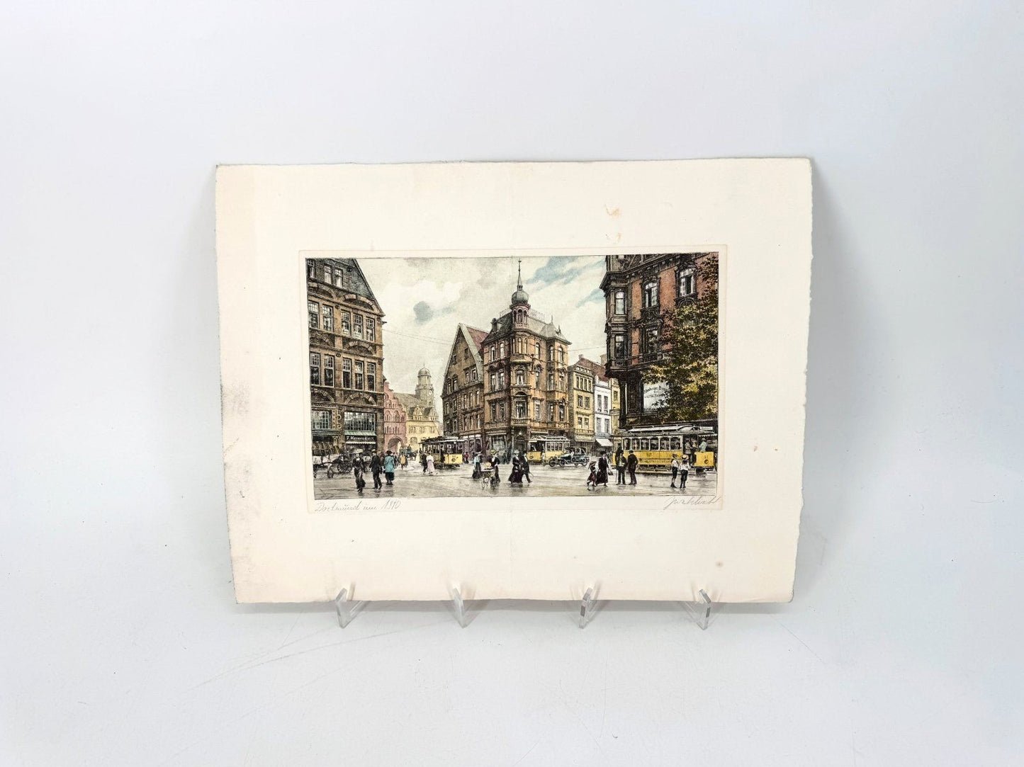 * GRAFIK KOLORIERT DORTMUND 1910 RATHAUS NRW TRAM WEHLISCH 
