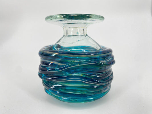 * GLASVASE MDINA GLASS MICHAEL HARRIS MID CENTURY 1970ER BLAU