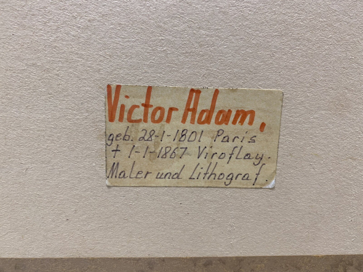 * 2 x VICTOR ADAM 19 JHDT LITHOGRAPHIE POSTE AUX CHEVAUX PFERDE WAGEN TRANSPORT