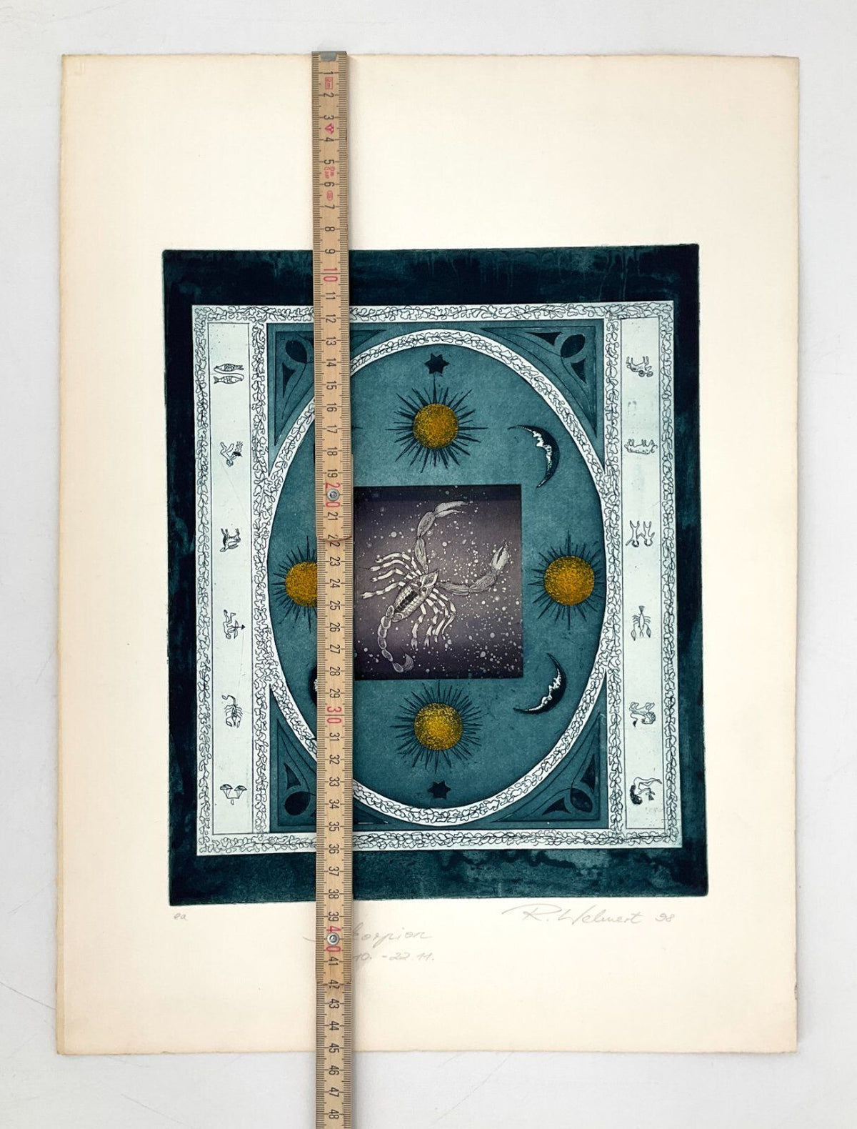 *GRAFIK FARBRADIERUNG ROSEMARIE WEHNERT 98 STERNZEICHEN SKORPION