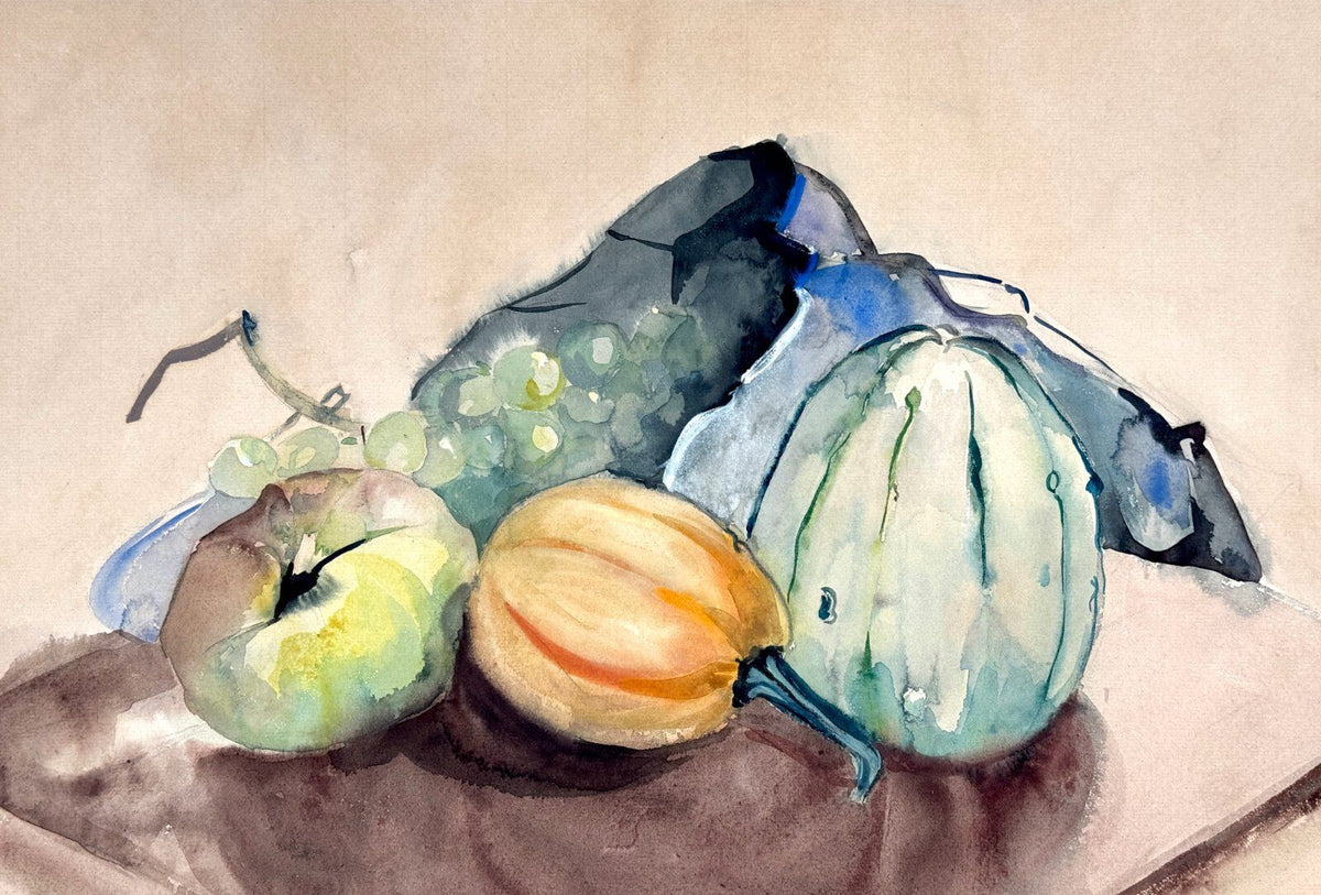 *GEMÄLDE STILLEBEN FRUCHT MELONE HELENA GEESE SIGNIERT 1934