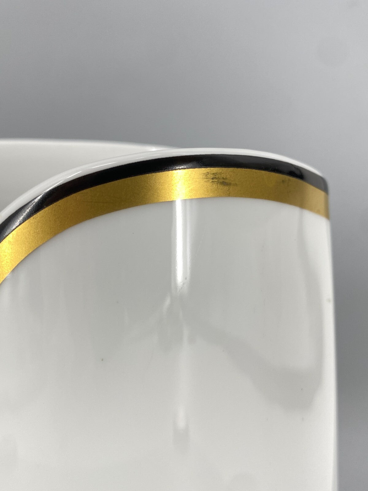 * VASE AK KAISER ALBOTH NOSSEK ART DECO DESIGN WEIß SCHWARZ GOLD VINTAGE