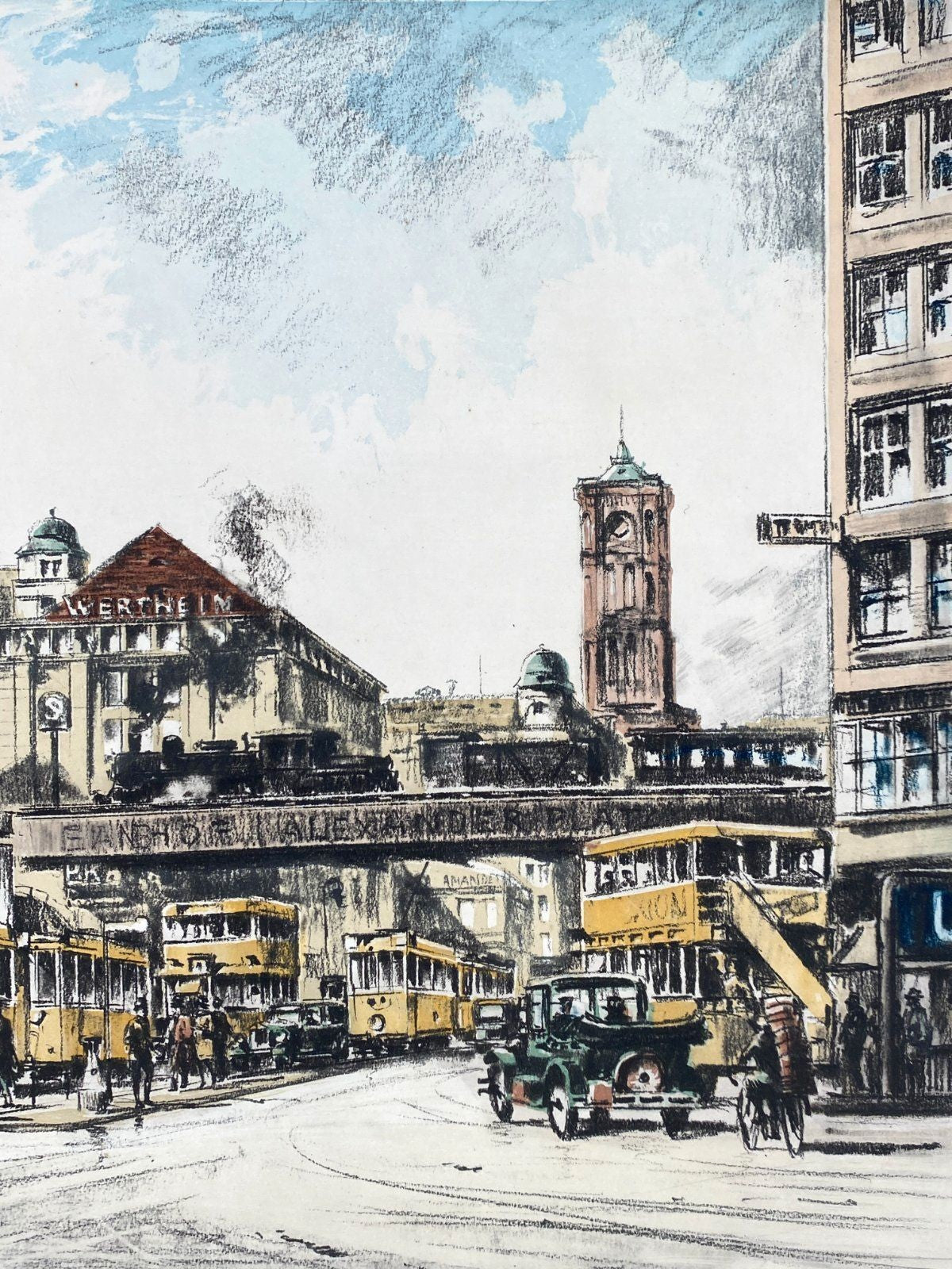 * GRAFIK LITHOGRAFIE HEINZ WEHLISCH BERLIN ALEXANDERPLATZ 1930