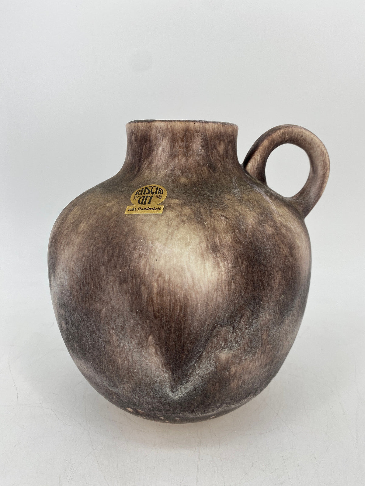 * VASE KERAMIK RUSCHA ART BRAUN BEIGE MARMORIERT SAMT OBERFLÄCHE