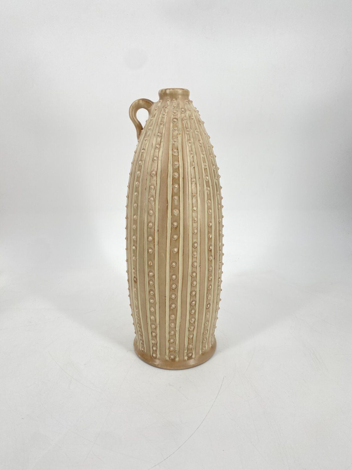 * VASE KERAMIK STUDIOKERAMIK VINTAGE GROß BEIGE FLASCHE